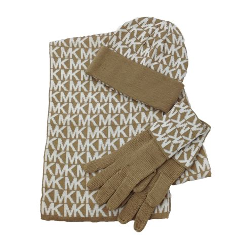 Michael Kors Women's Ribbed Knit Scarf & Beanie Hat & Gloves 